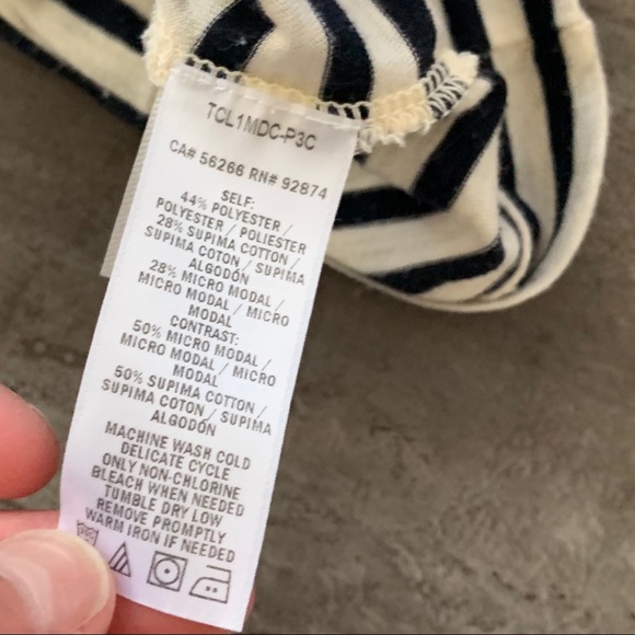 Splendid French Stripe Bell Sleeve Top Cream/Black - Picture 4 of 5